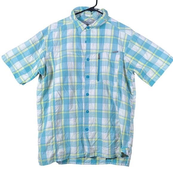Columbia Mens Shirt Multi Plaid Omni-Shade Sun Protection Button Up Large - Picture 1 of 13